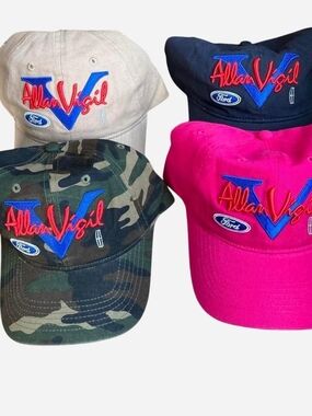 Deadstock Y2K Allan Vigil Ford 4pc Hat Bundle - Pink, Camo, Navy & Tan
